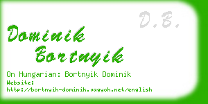 dominik bortnyik business card